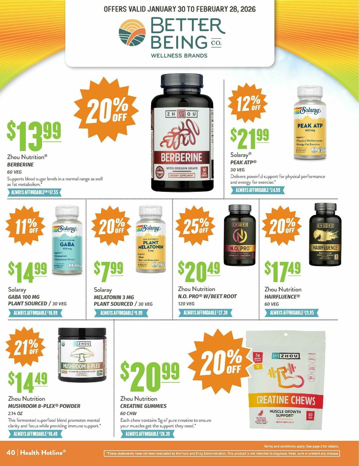 Natural Grocers February Health Hotline Magazine Weekly Ad from January 30