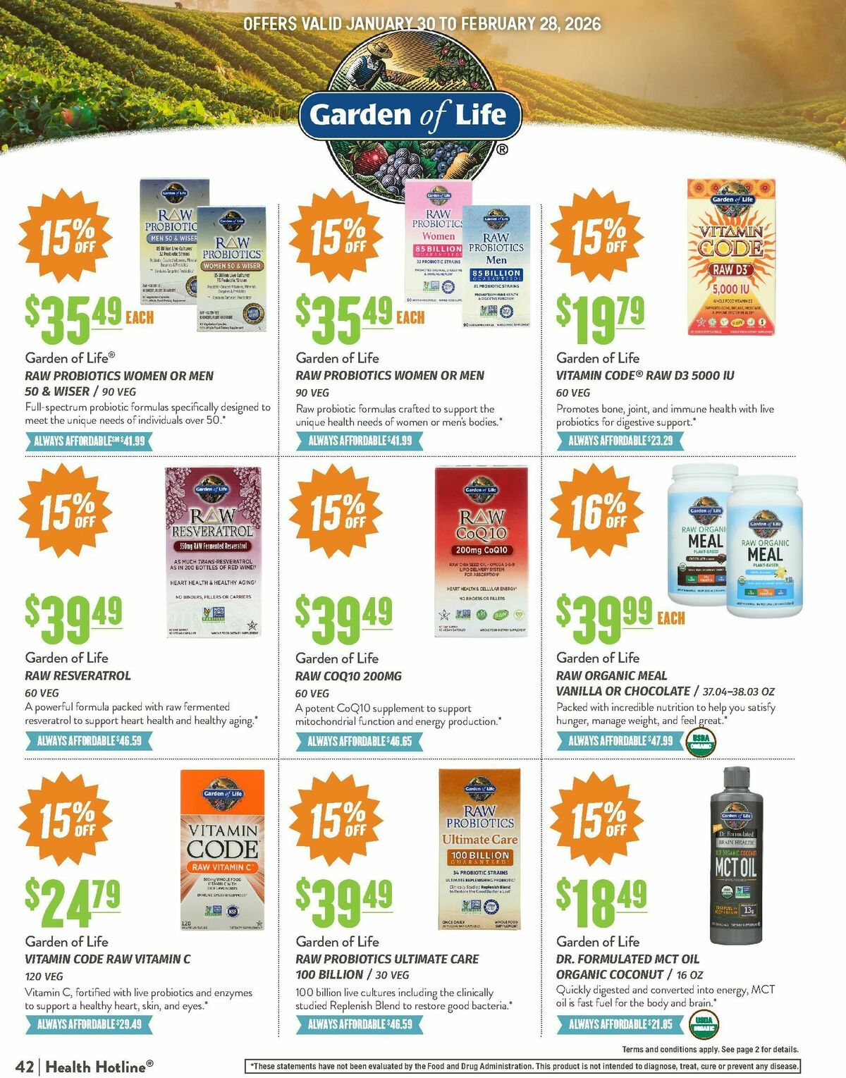 Natural Grocers February Health Hotline Magazine Weekly Ad from January 30