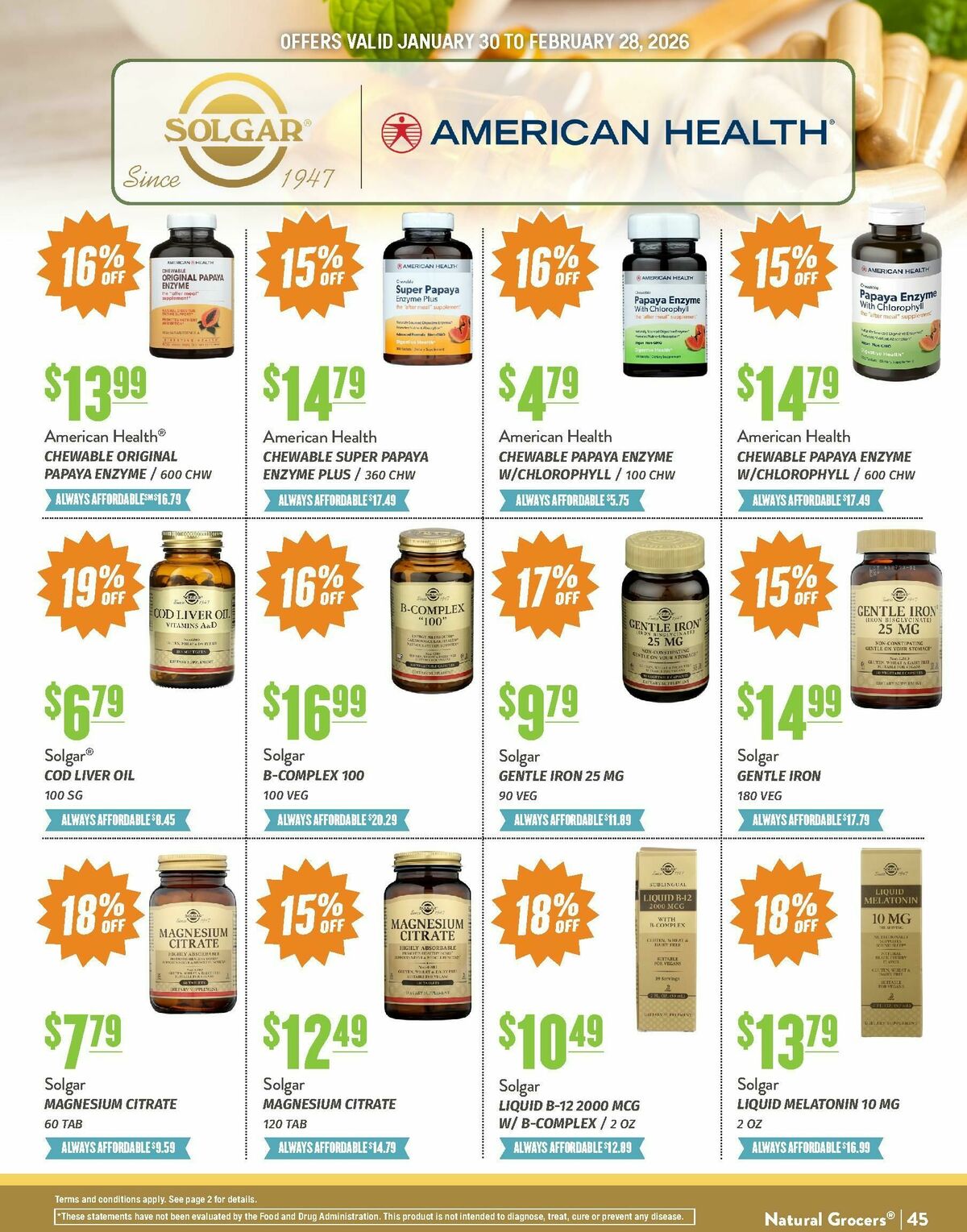 Natural Grocers February Health Hotline Magazine Weekly Ad from January 30
