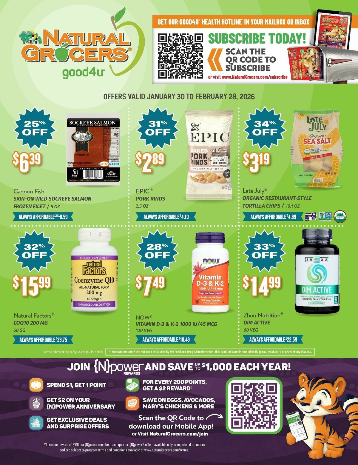 Natural Grocers February Health Hotline Magazine Weekly Ad from January 30