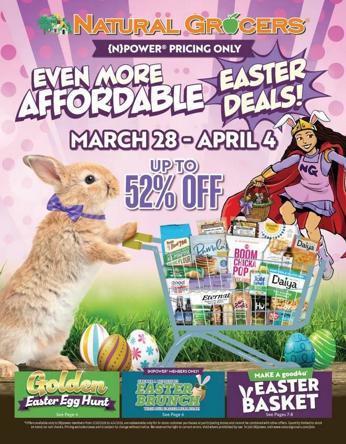 Natural Grocers Easter Deals Weekly Ad from March 28