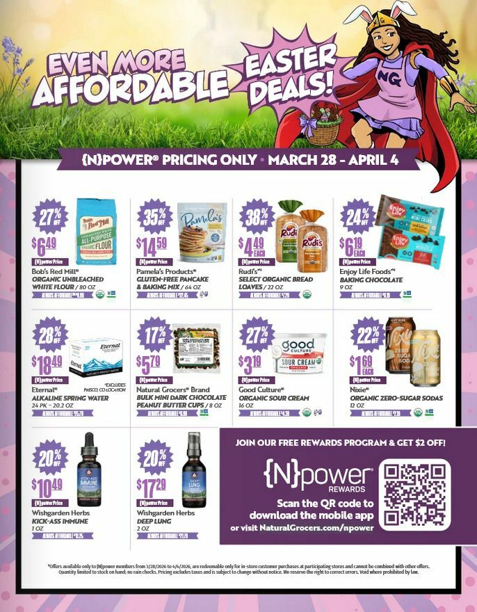 Natural Grocers Easter Deals Weekly Ad from March 28