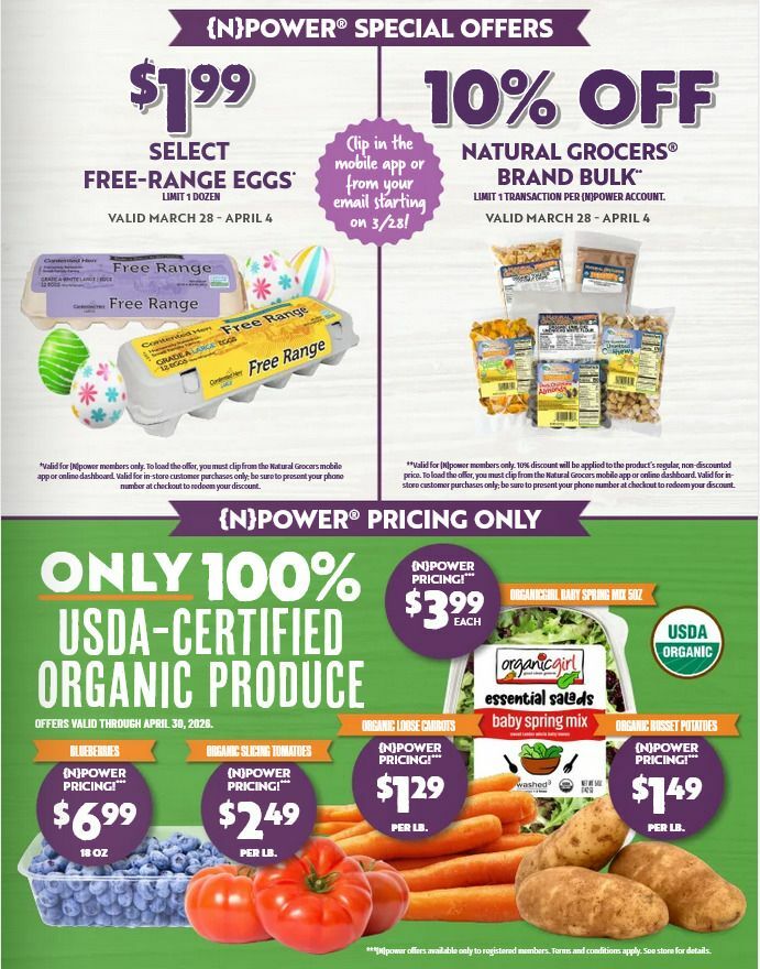 Natural Grocers Easter Deals Weekly Ad from March 28