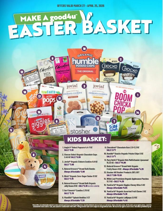 Natural Grocers Easter Deals Weekly Ad from March 28