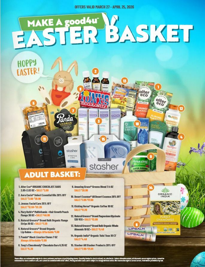 Natural Grocers Easter Deals Weekly Ad from March 28