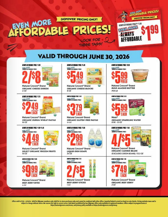 Natural Grocers Even More Affordable Prices Weekly Ad from April 1