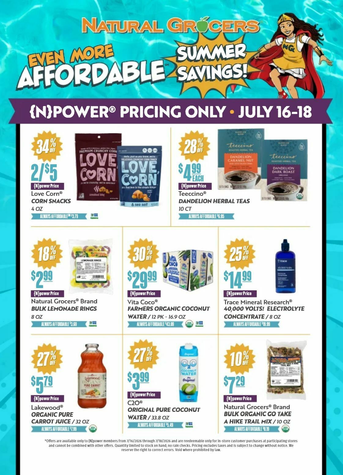 Natural Grocers Weekly Ad from July 16