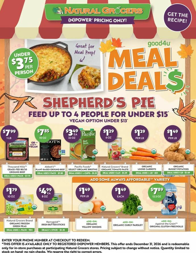 Natural Grocers Meal Deals Weekly Ad from October 1