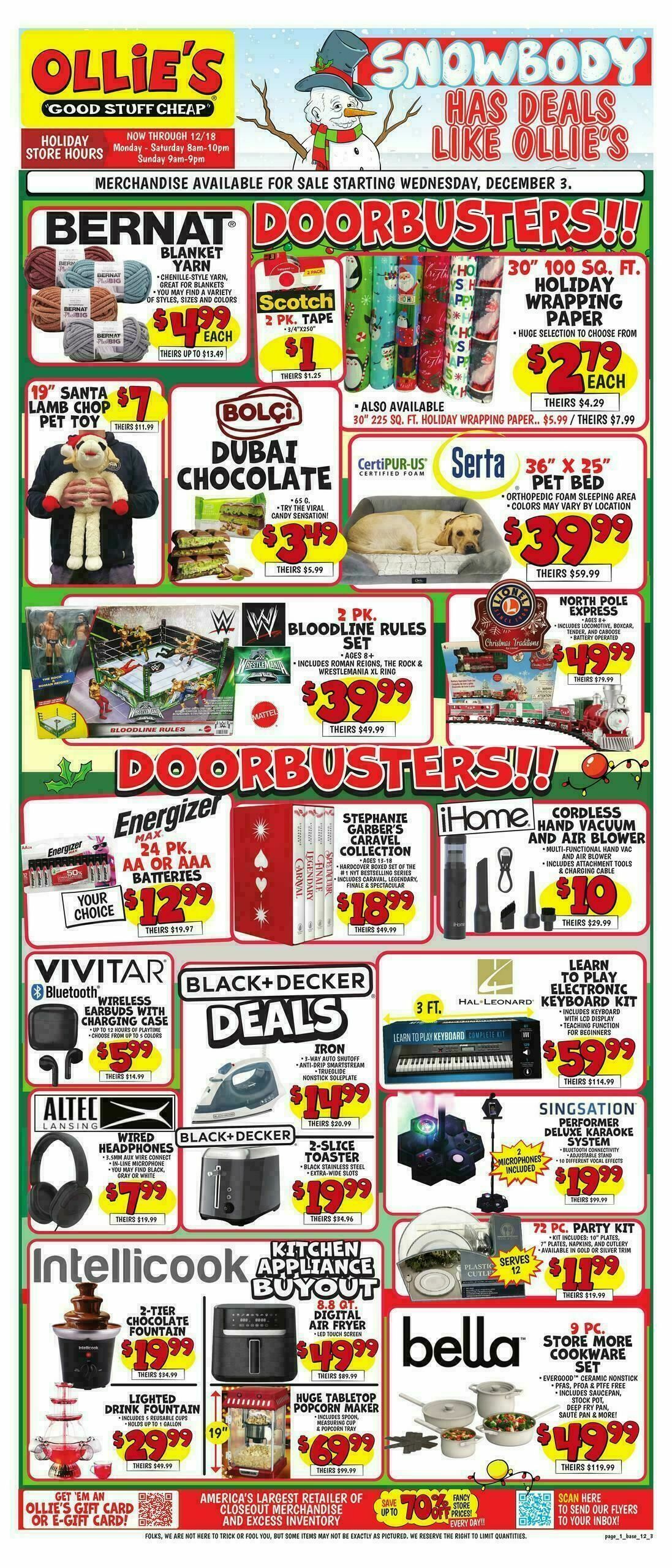 Ollie's Bargain Outlet Weekly Ad from December 3