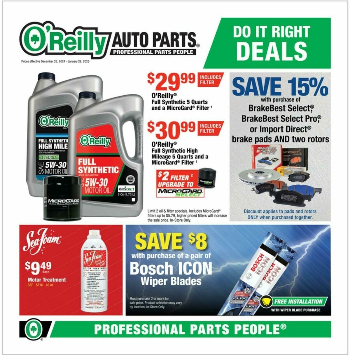 O'Reilly Auto Parts Weekly Ad from December 25