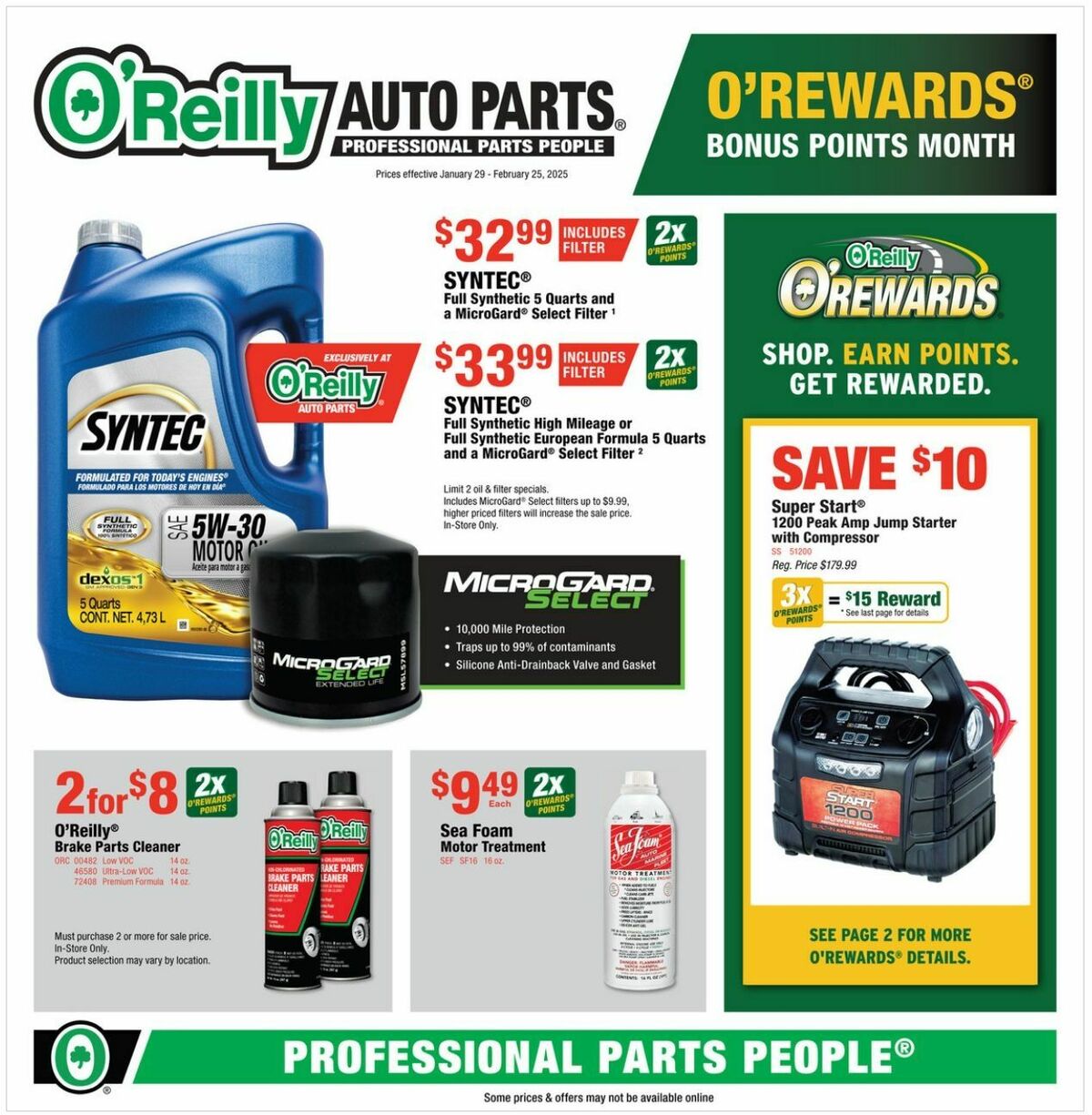 O'Reilly Auto Parts Weekly Ad from January 29
