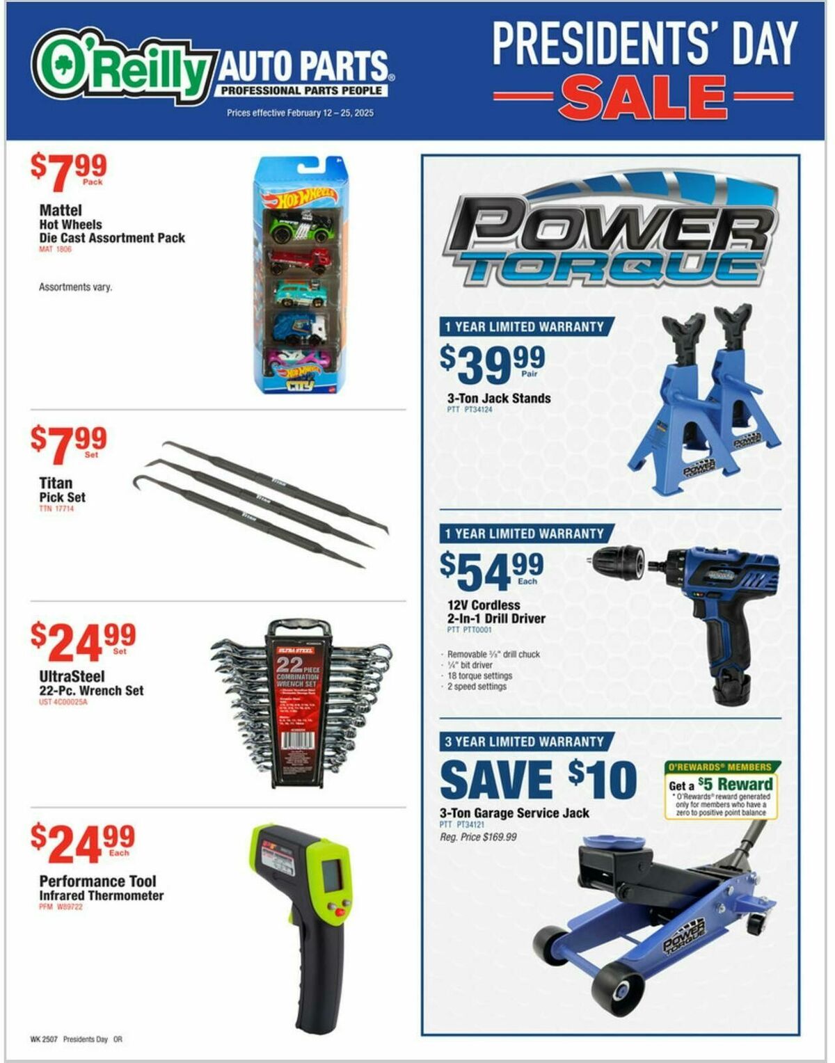 O'Reilly Auto Parts President's Day Sale Weekly Ad from February 12