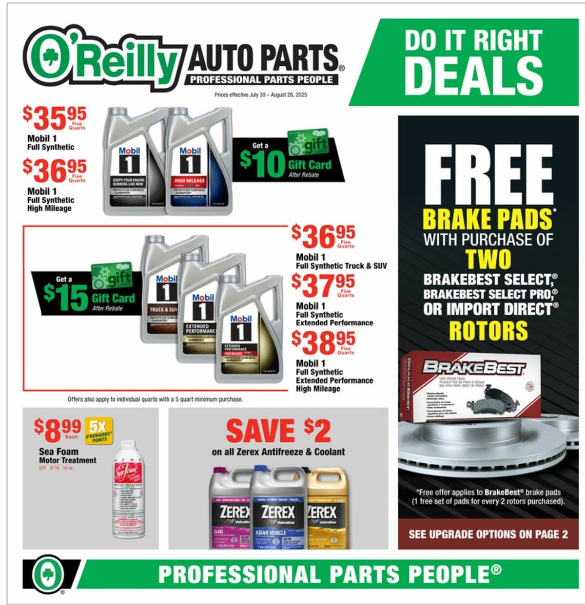 O'Reilly Auto Parts Weekly Ad from July 30