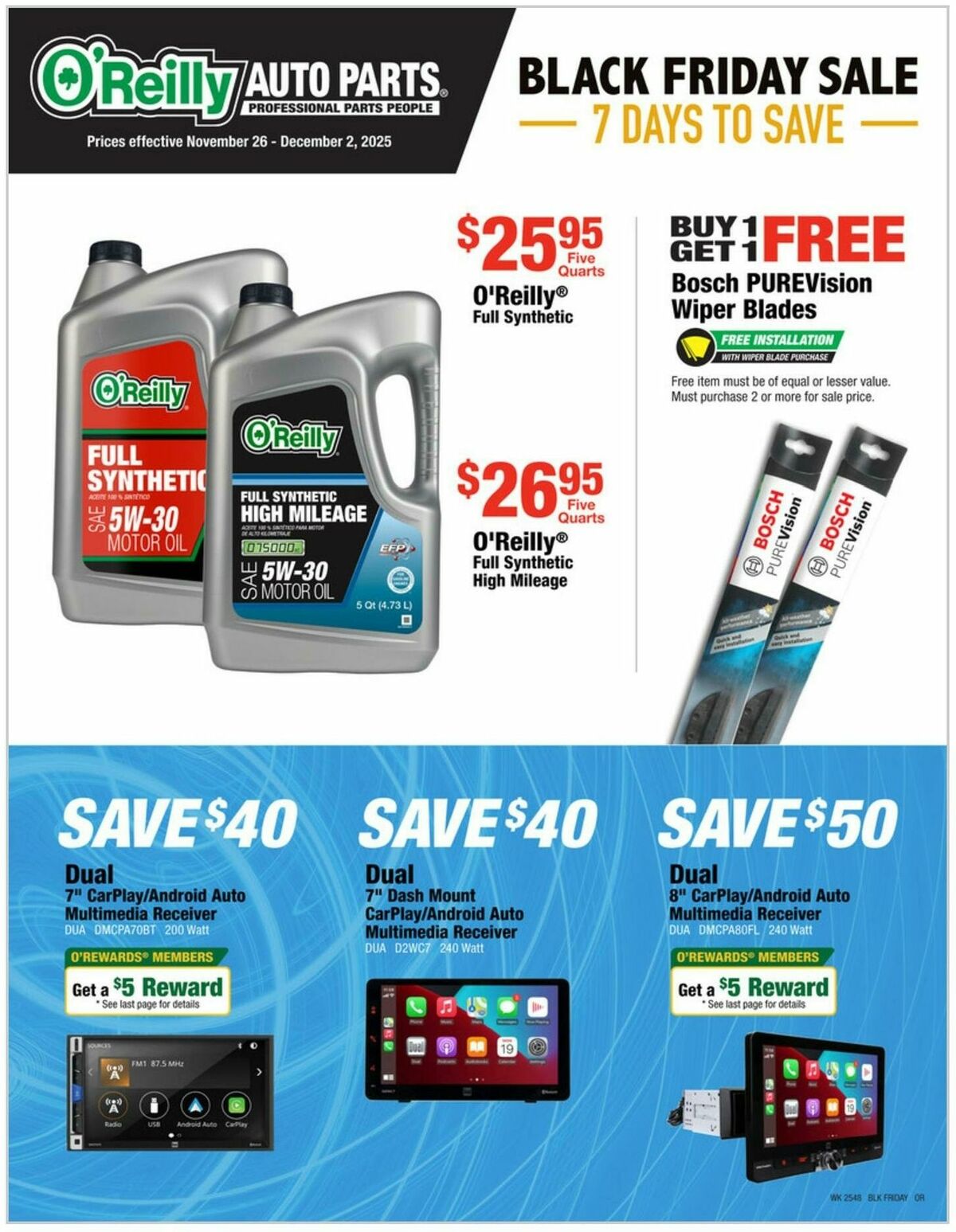 O'Reilly Auto Parts Weekly Ad from November 26