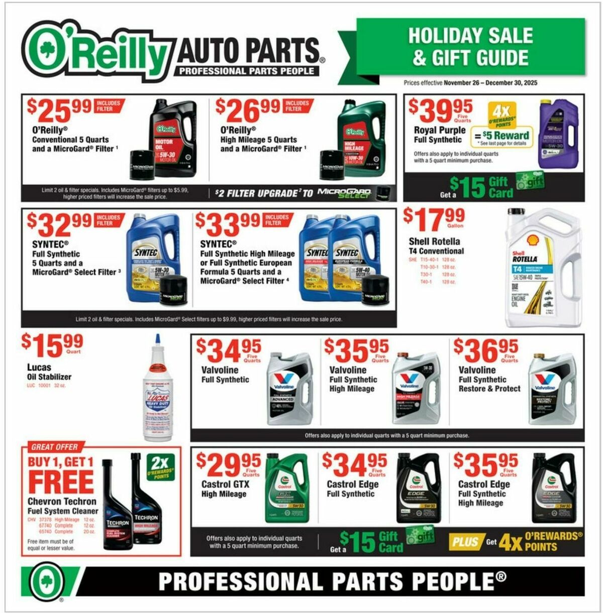 O'Reilly Auto Parts Weekly Ad from November 26