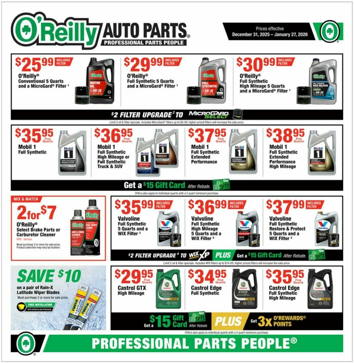 O'Reilly Auto Parts Weekly Ad from December 31
