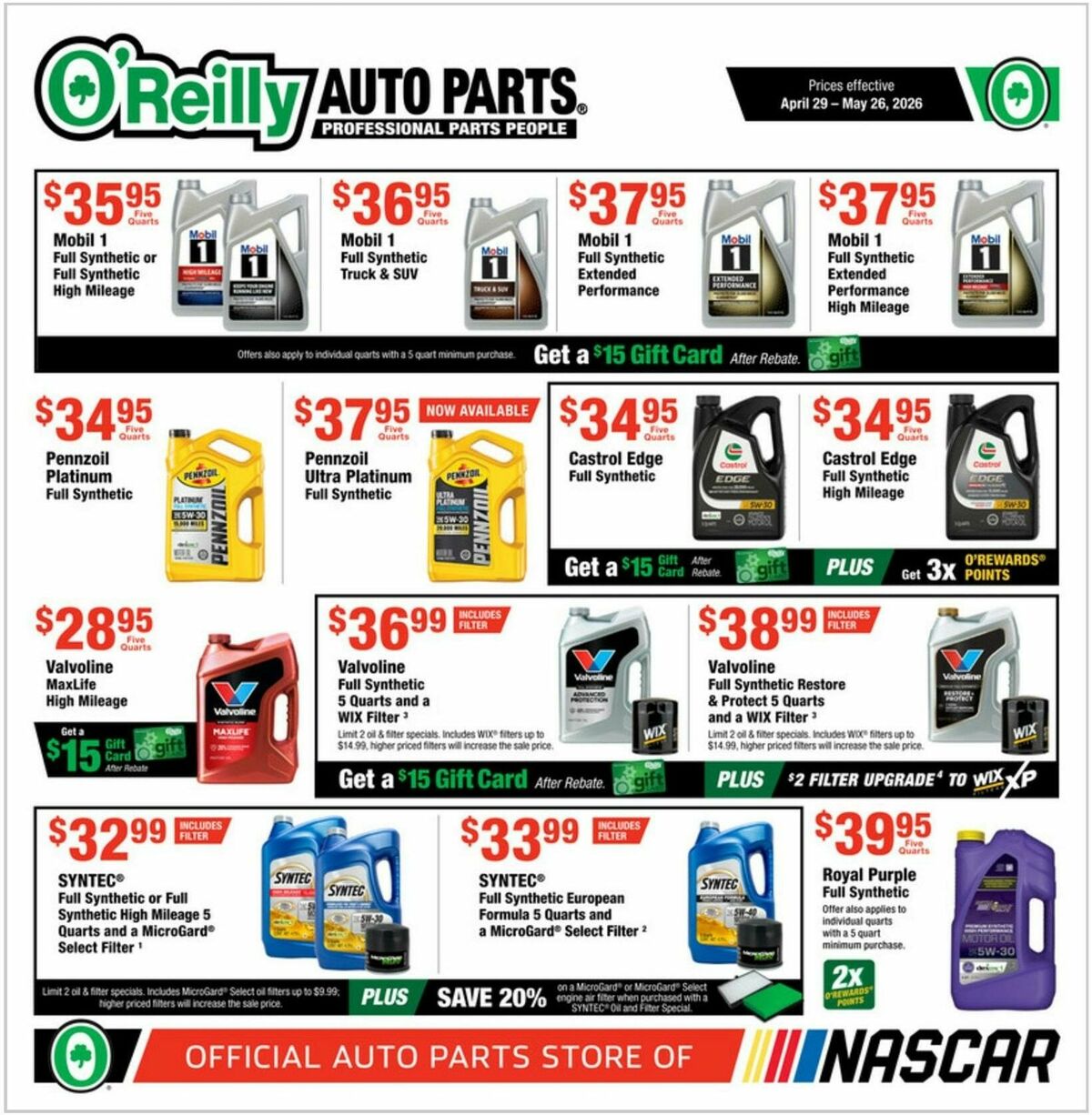O'Reilly Auto Parts Weekly Ad from April 29
