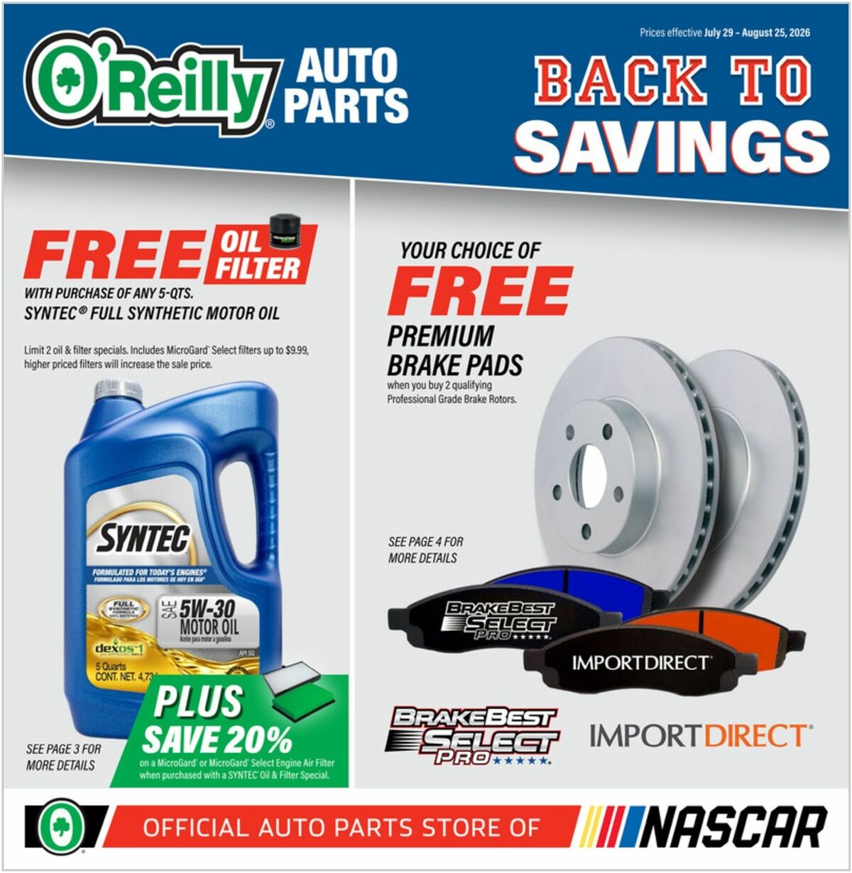 O'Reilly Auto Parts Weekly Ad from July 29