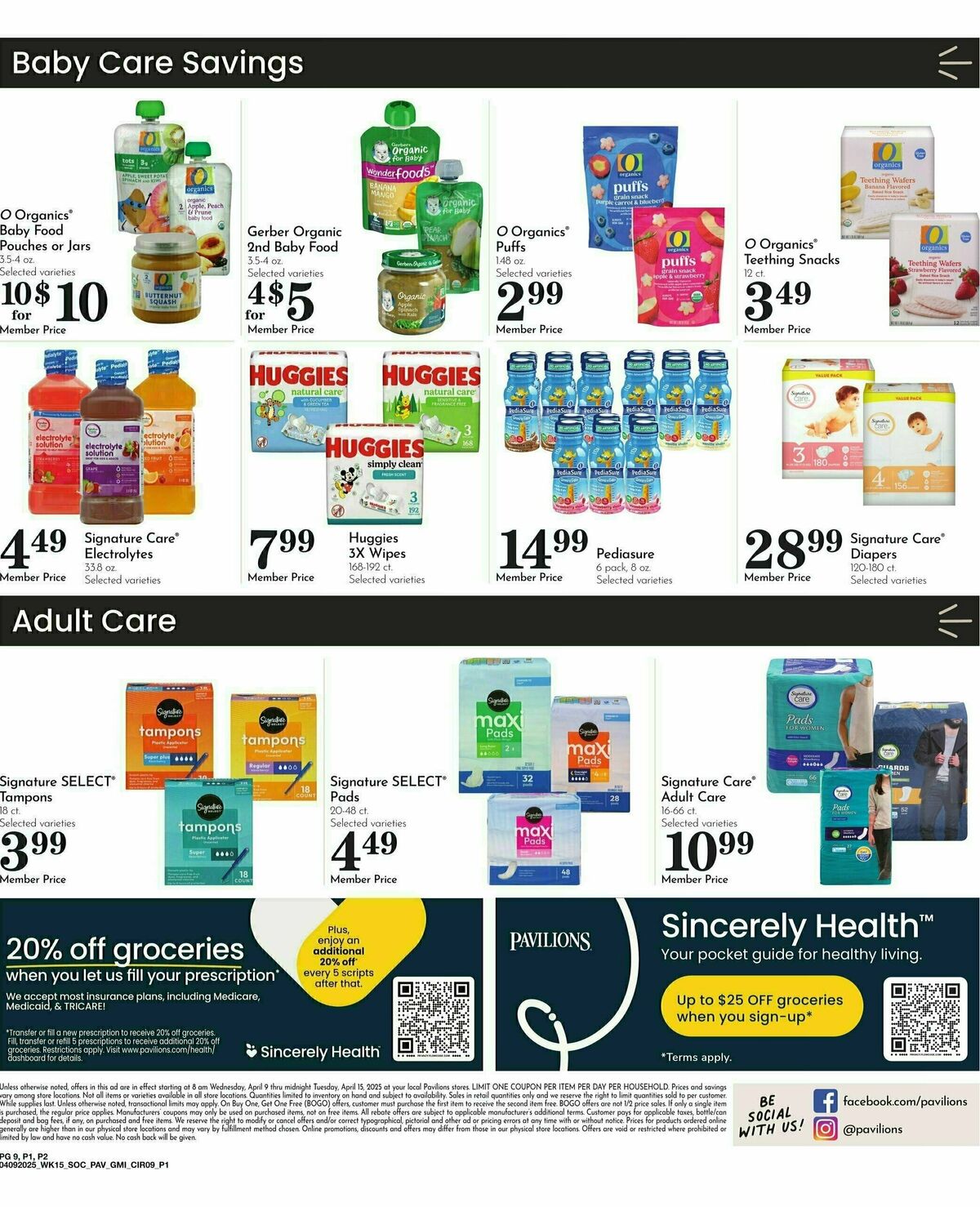 Pavilions Weekly Ad from April 9