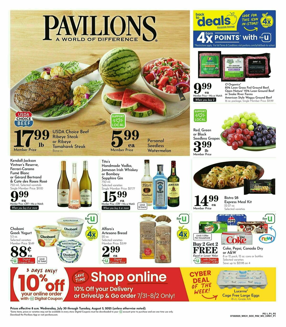Pavilions Weekly Ad from July 30
