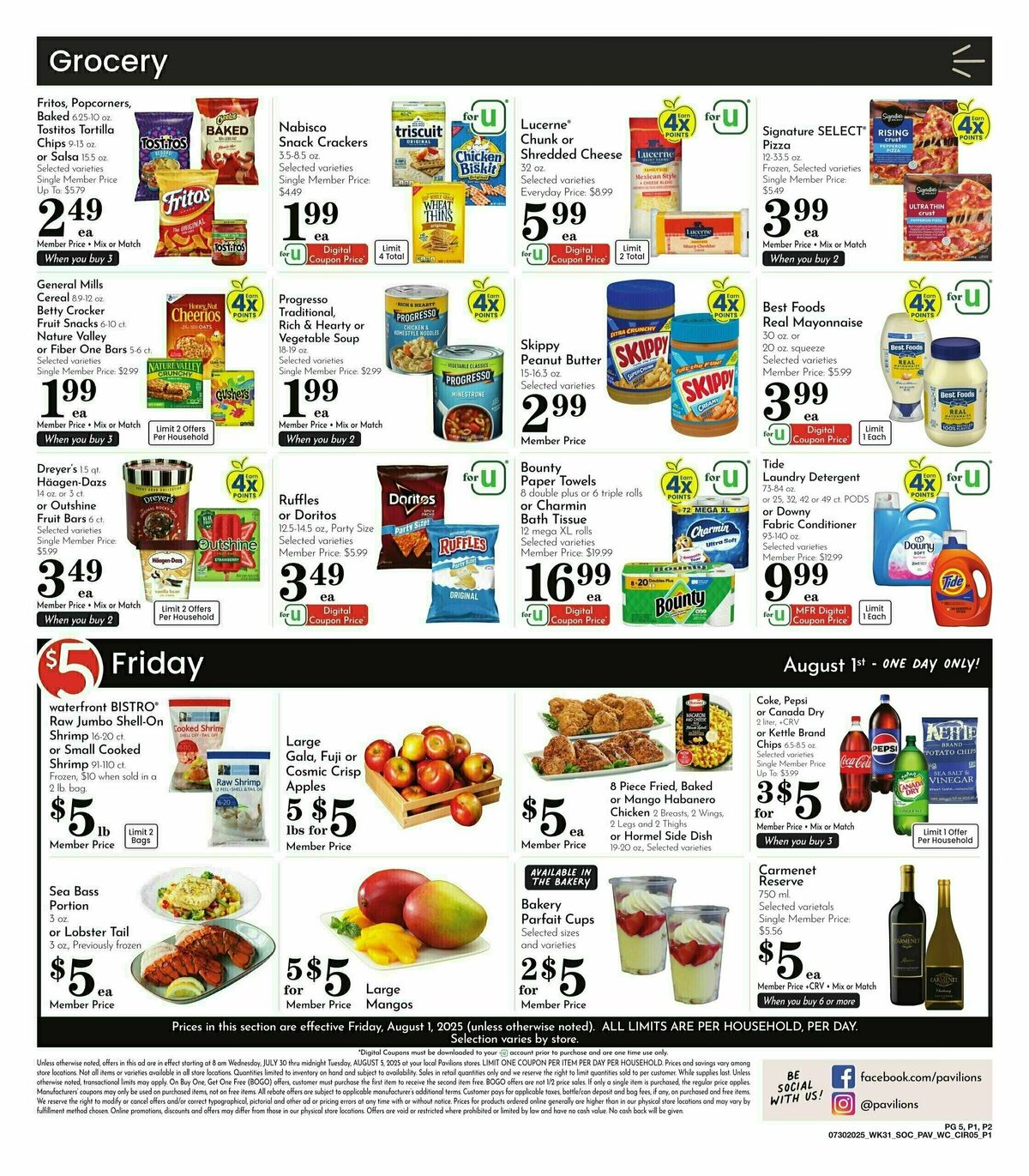 Pavilions Weekly Ad from July 30