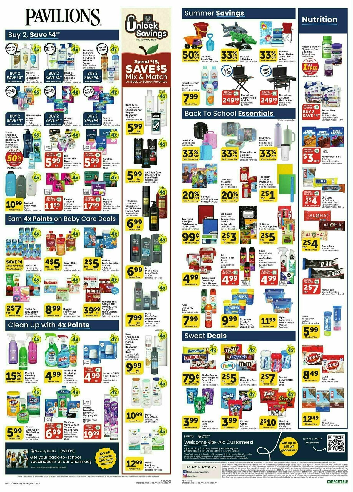 Pavilions Weekly Ad from July 30