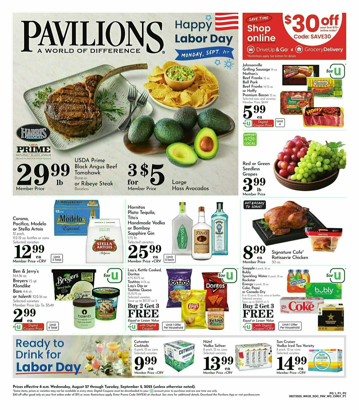 Pavilions Weekly Ad from August 27