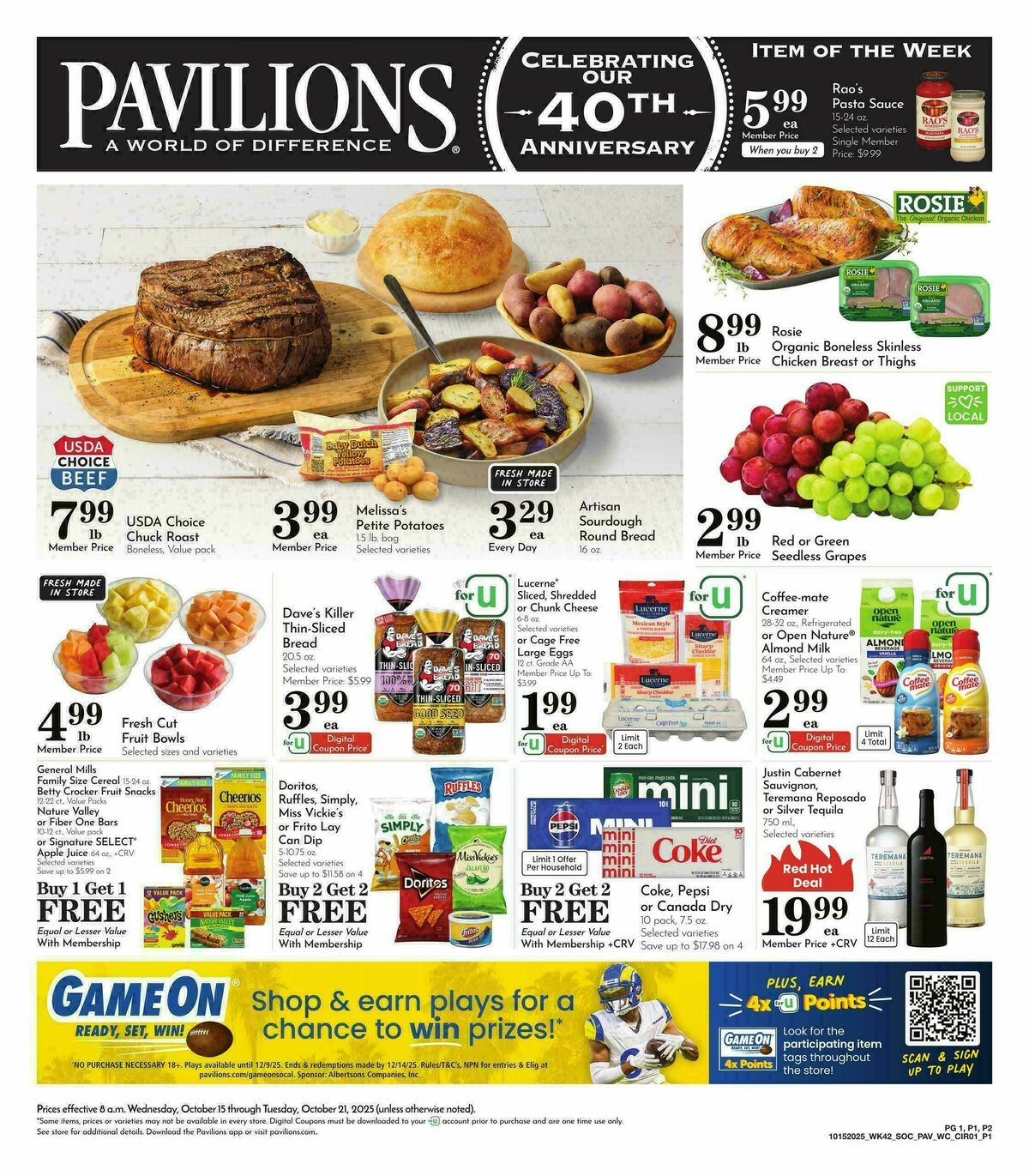 Pavilions Weekly Ad from October 15