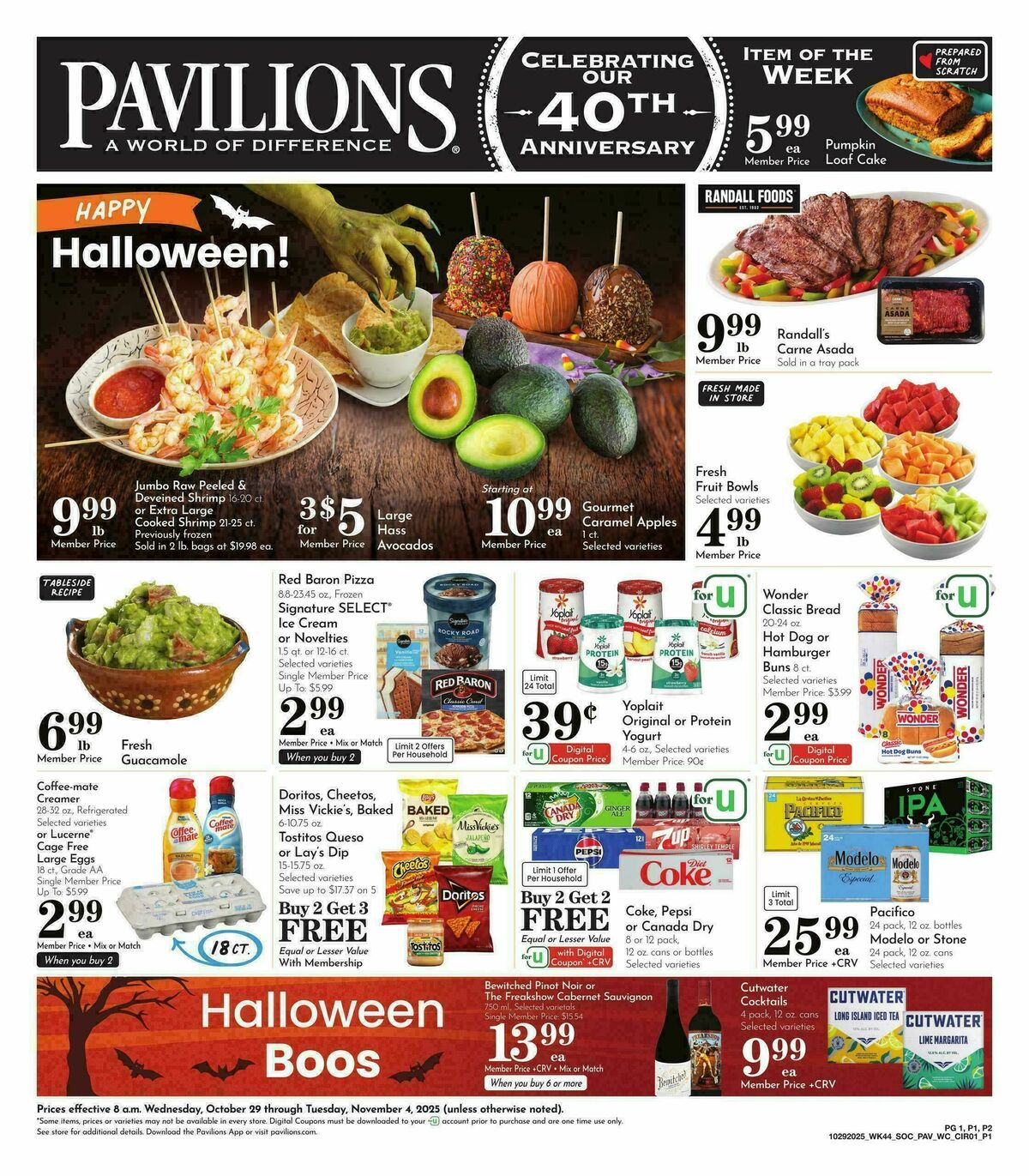 Pavilions Weekly Ad from October 29