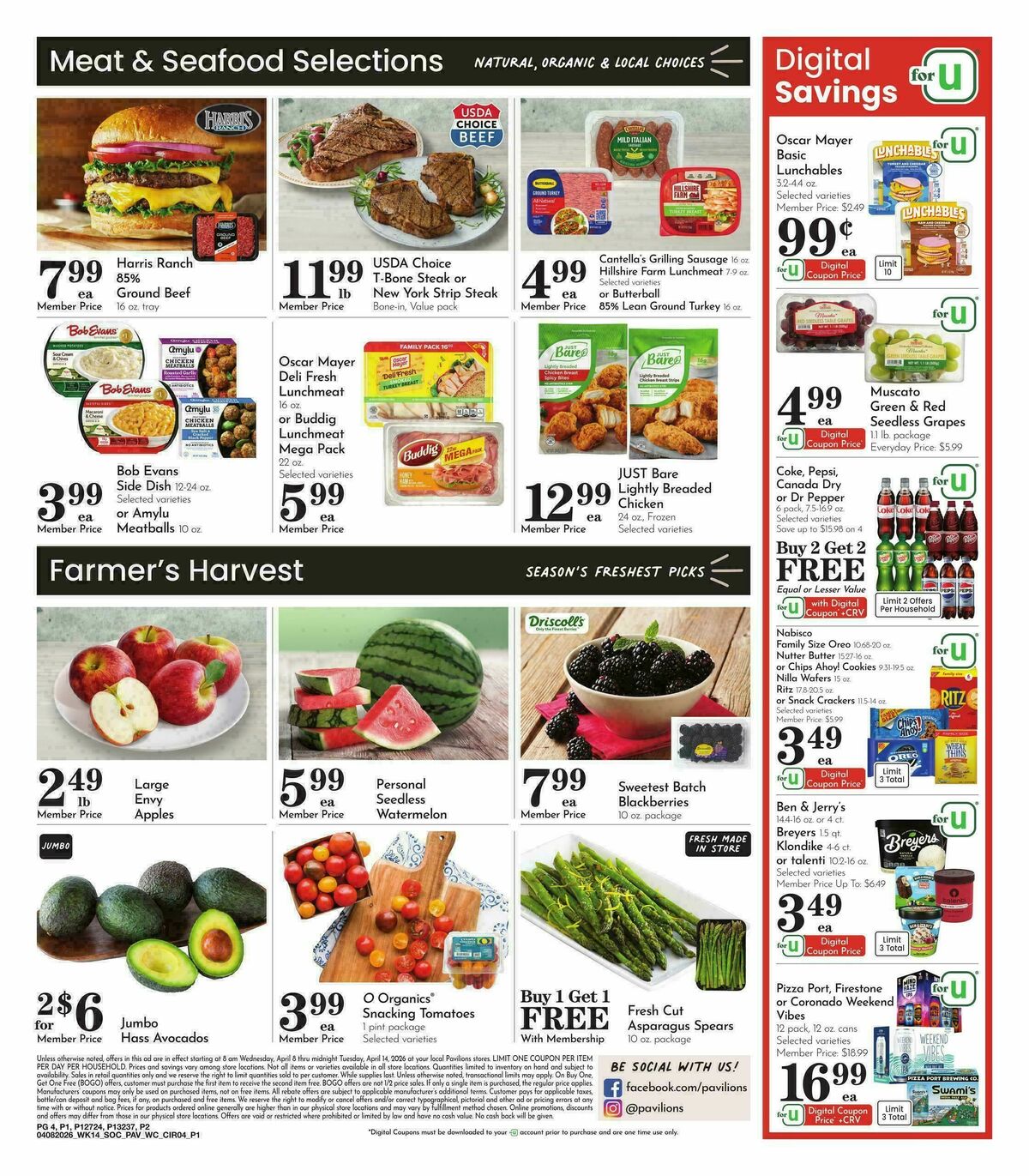 Pavilions Weekly Ad from April 8