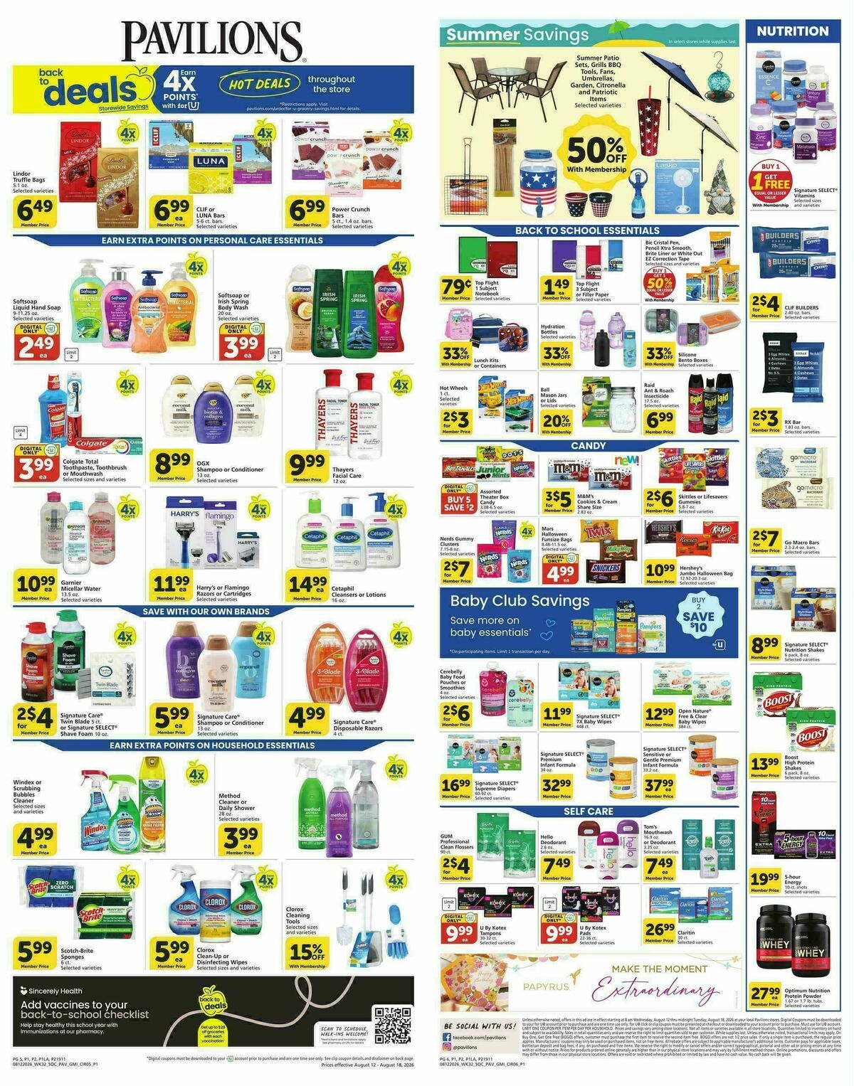 Pavilions Weekly Ad from August 12