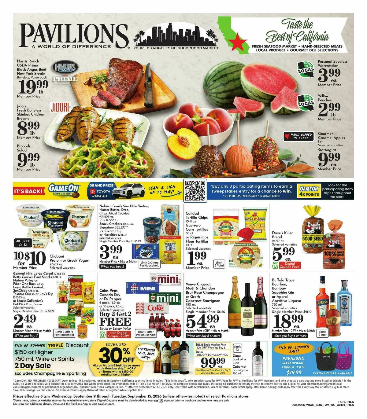 Pavilions Weekly Ad from September 9