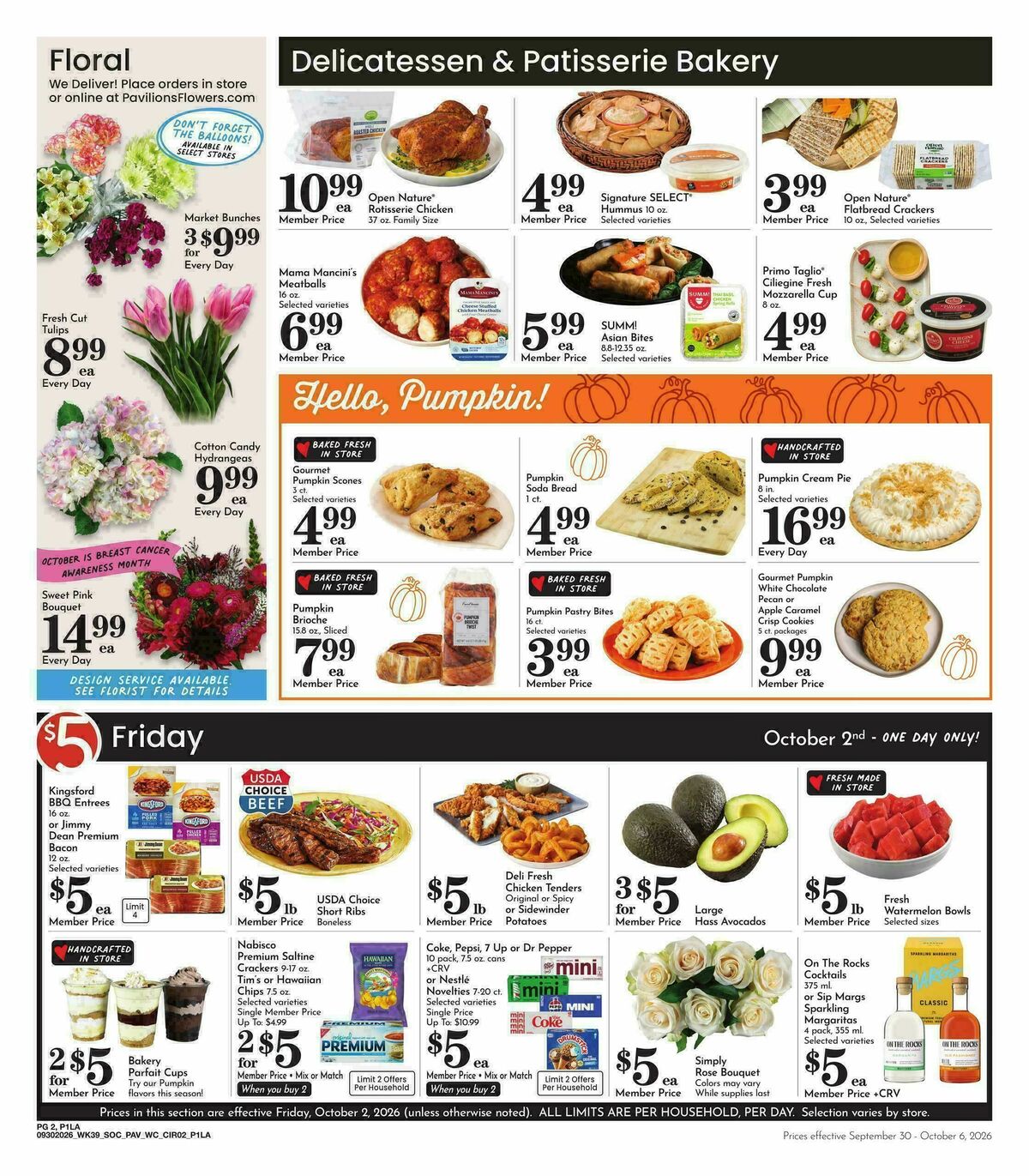 Pavilions Weekly Ad from September 30