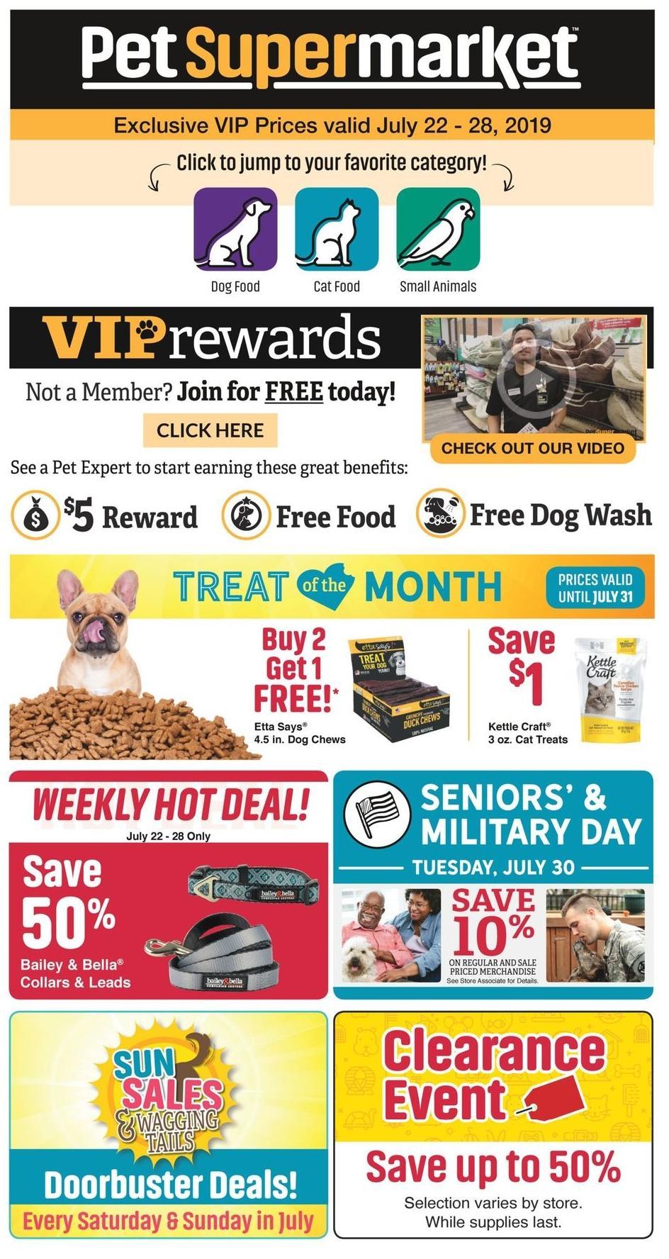 Pet Supermarket Weekly Ad from July 22