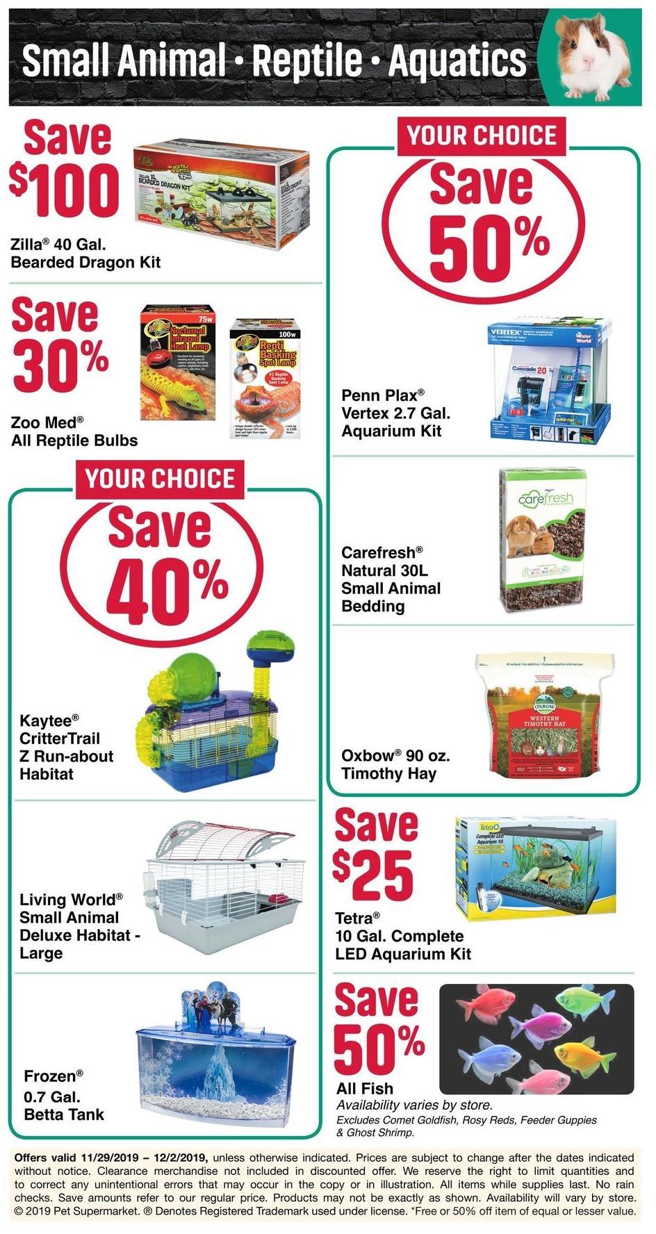 Pet Supermarket Weekly Ad from November 29