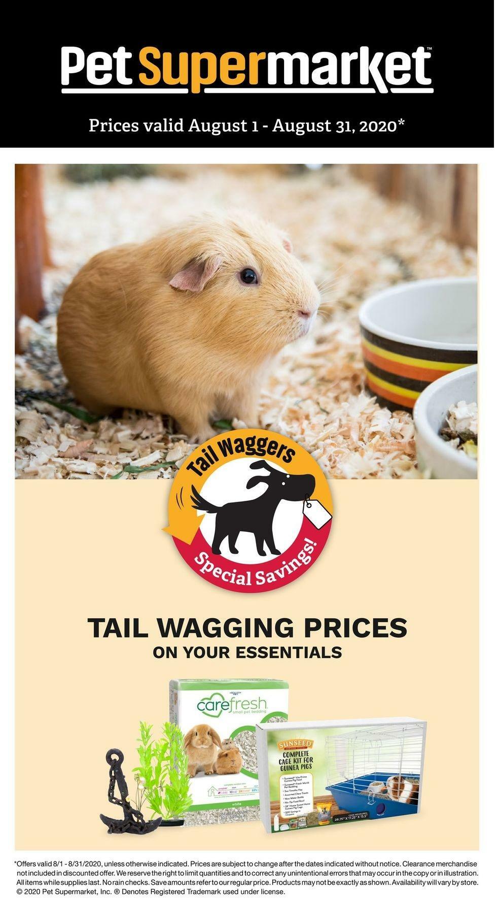 Pet Supermarket Dog and Small Pet Savings Weekly Ad from August 1
