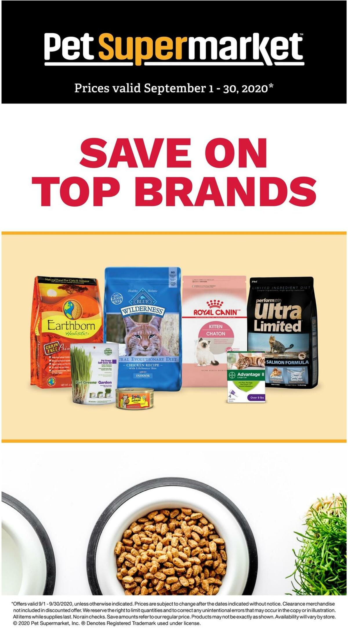 Pet Supermarket Cat and Small Pet Savings Weekly Ad from September 1
