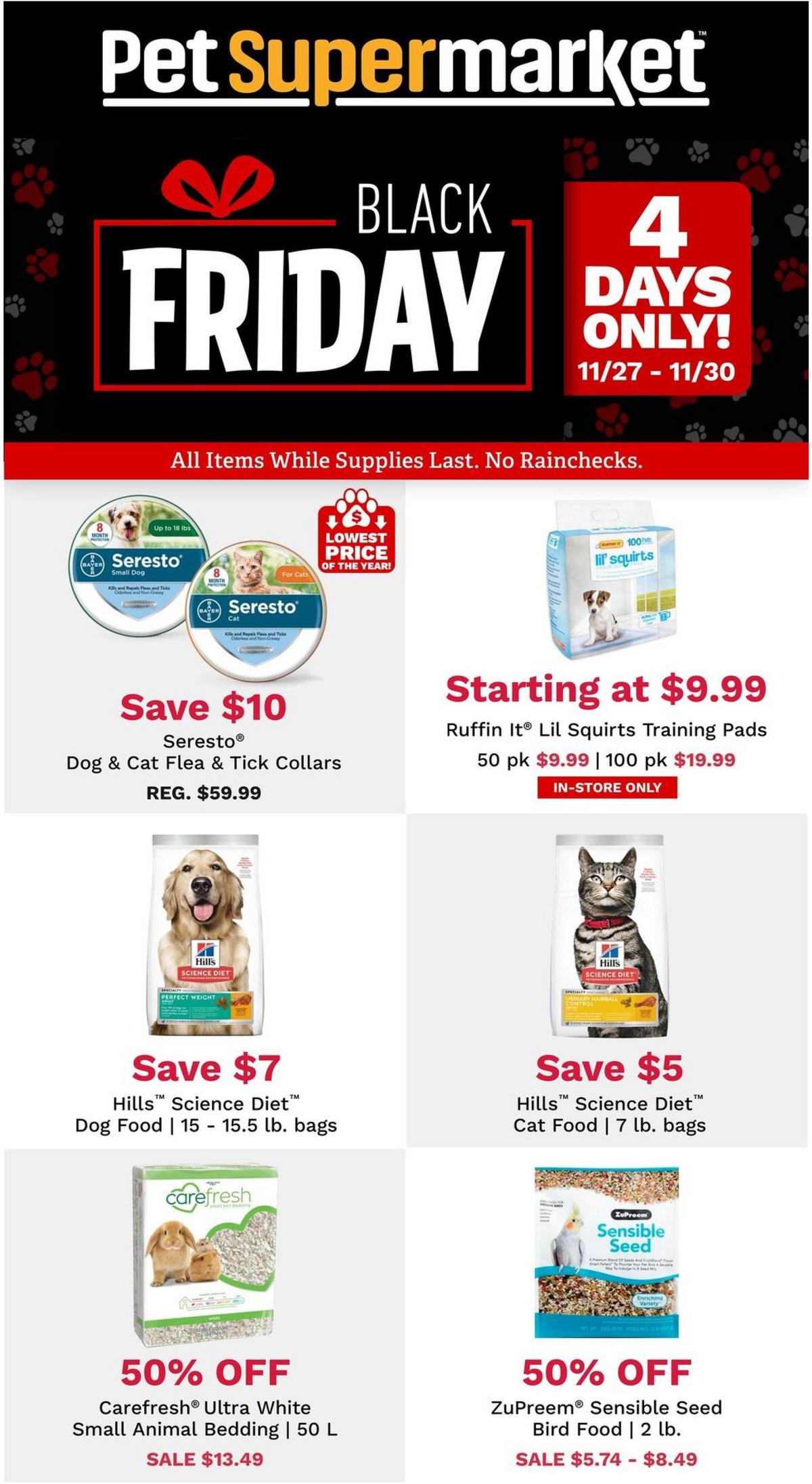 Pet Supermarket Black Friday Weekly Ad from November 27