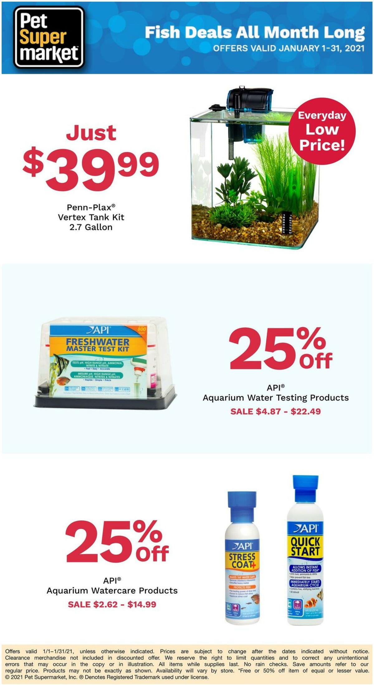 Pet Supermarket Fish Weekly Ad from January 1