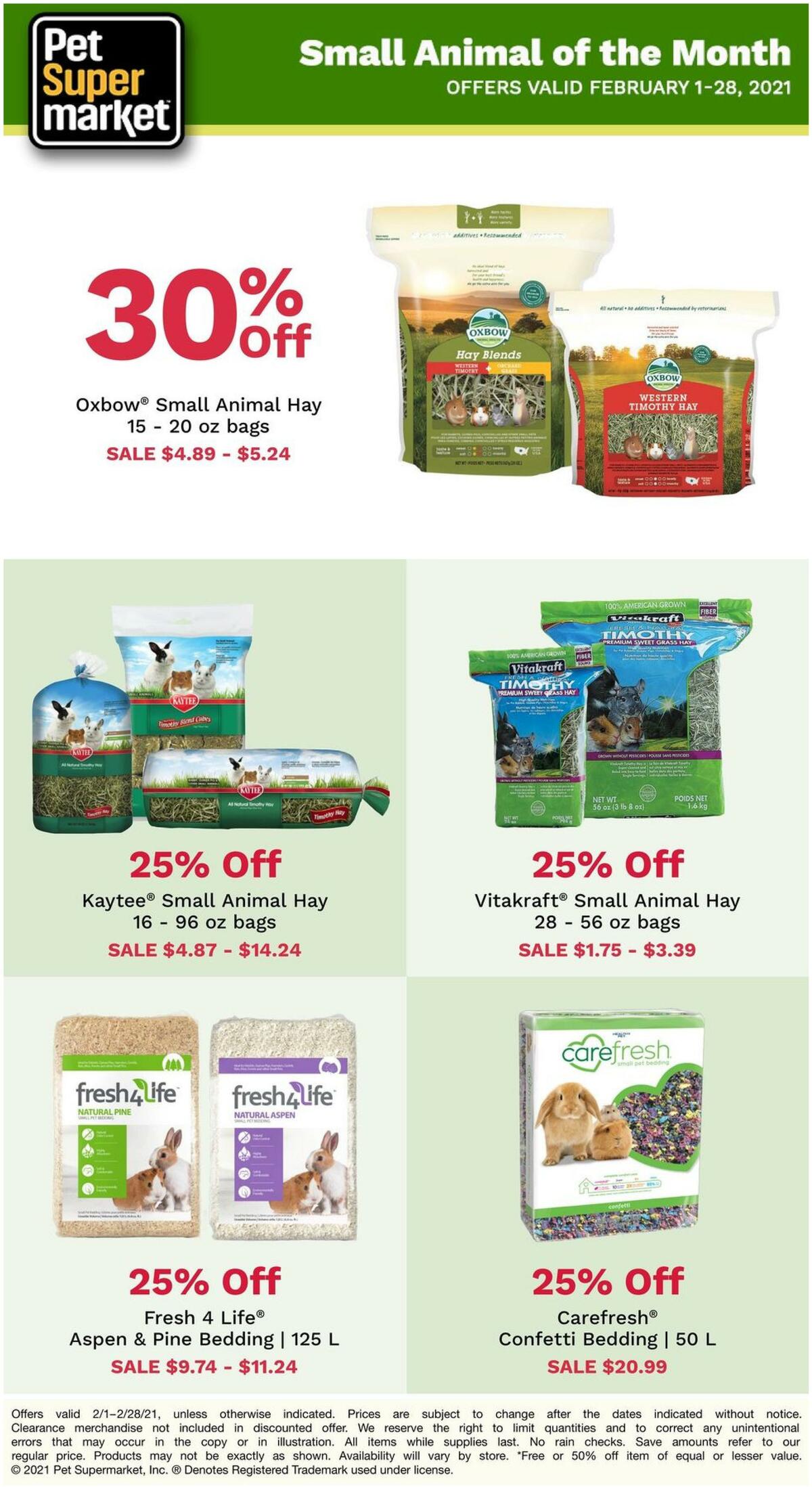 Pet Supermarket Guinea Pig Weekly Ad from February 1