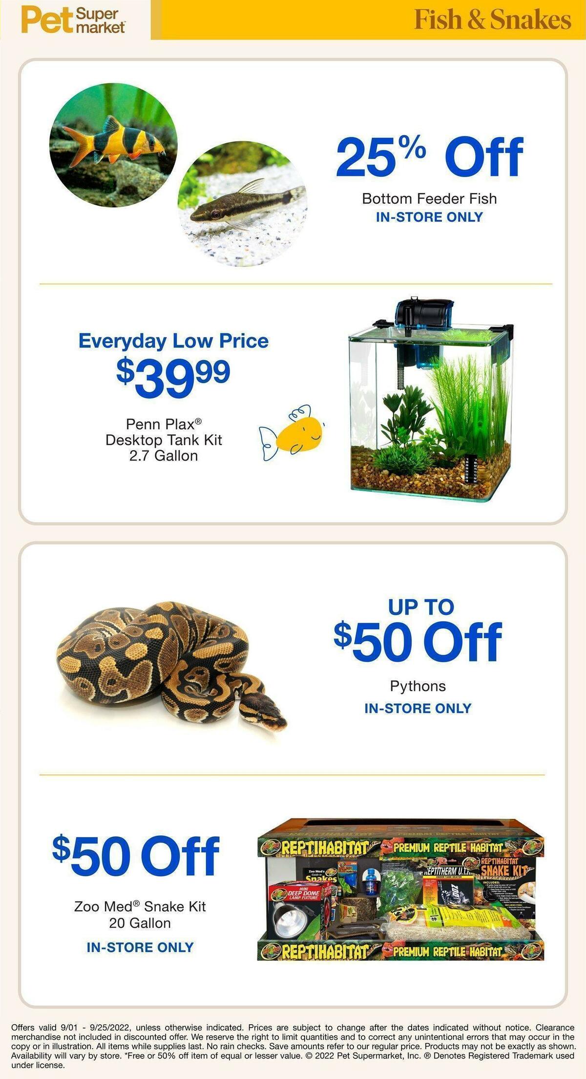 Pet Supermarket Small Animal Specials Weekly Ad from September 1