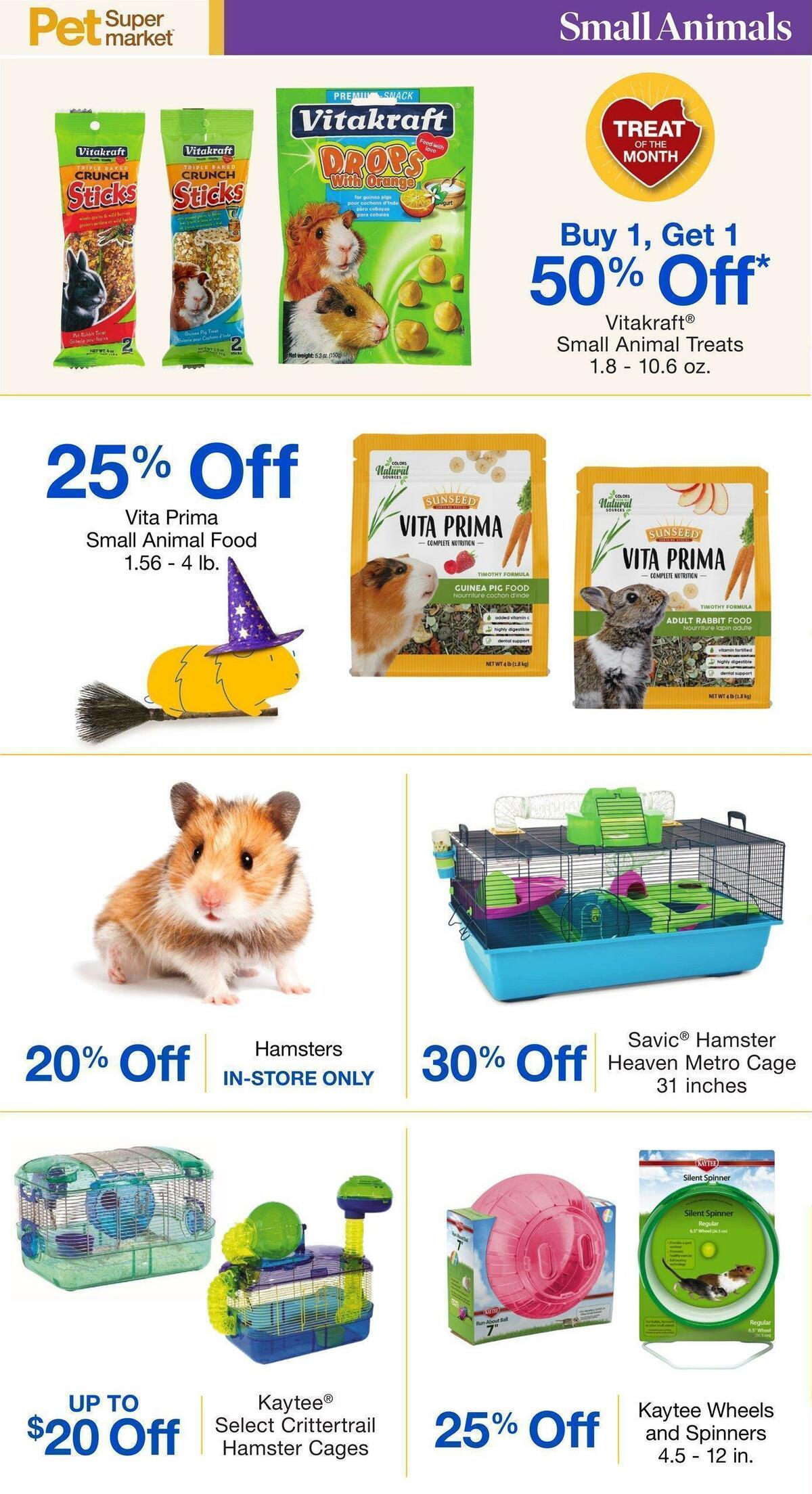 Pet Supermarket Small Animal Specials Weekly Ad from September 29