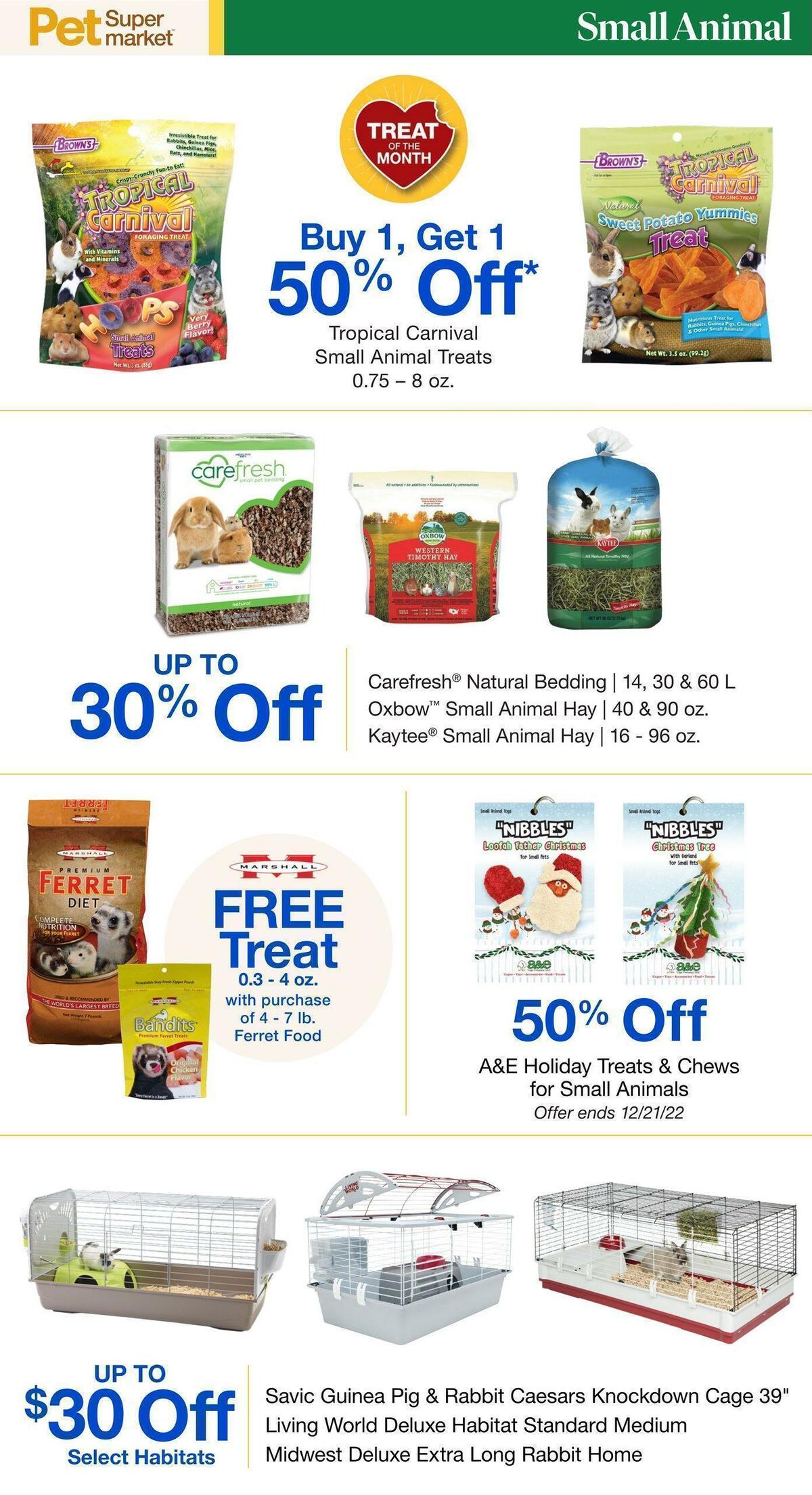 Pet Supermarket Small Animal Weekly Ad from December 1