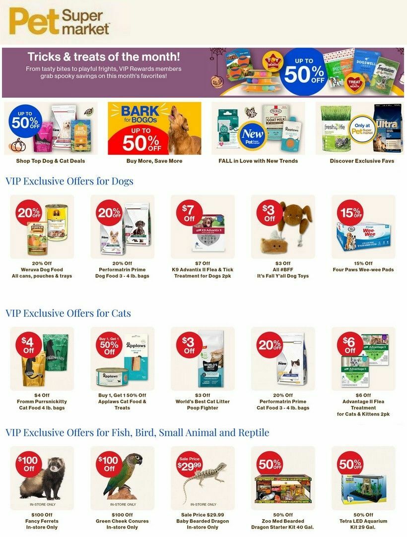 Pet Supermarket Weekly Ad from October 2