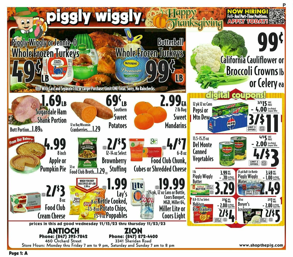 Piggly Wiggly Weekly Ad from November 15