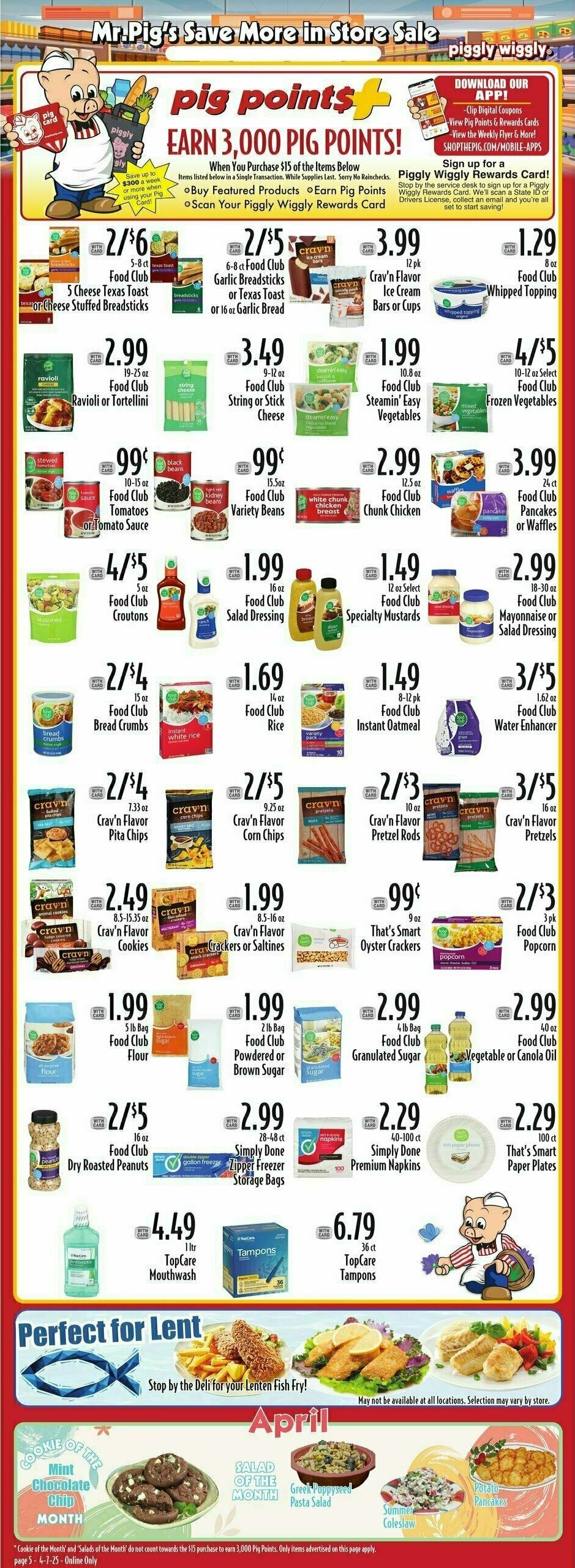 Piggly Wiggly Weekly Ad from April 9