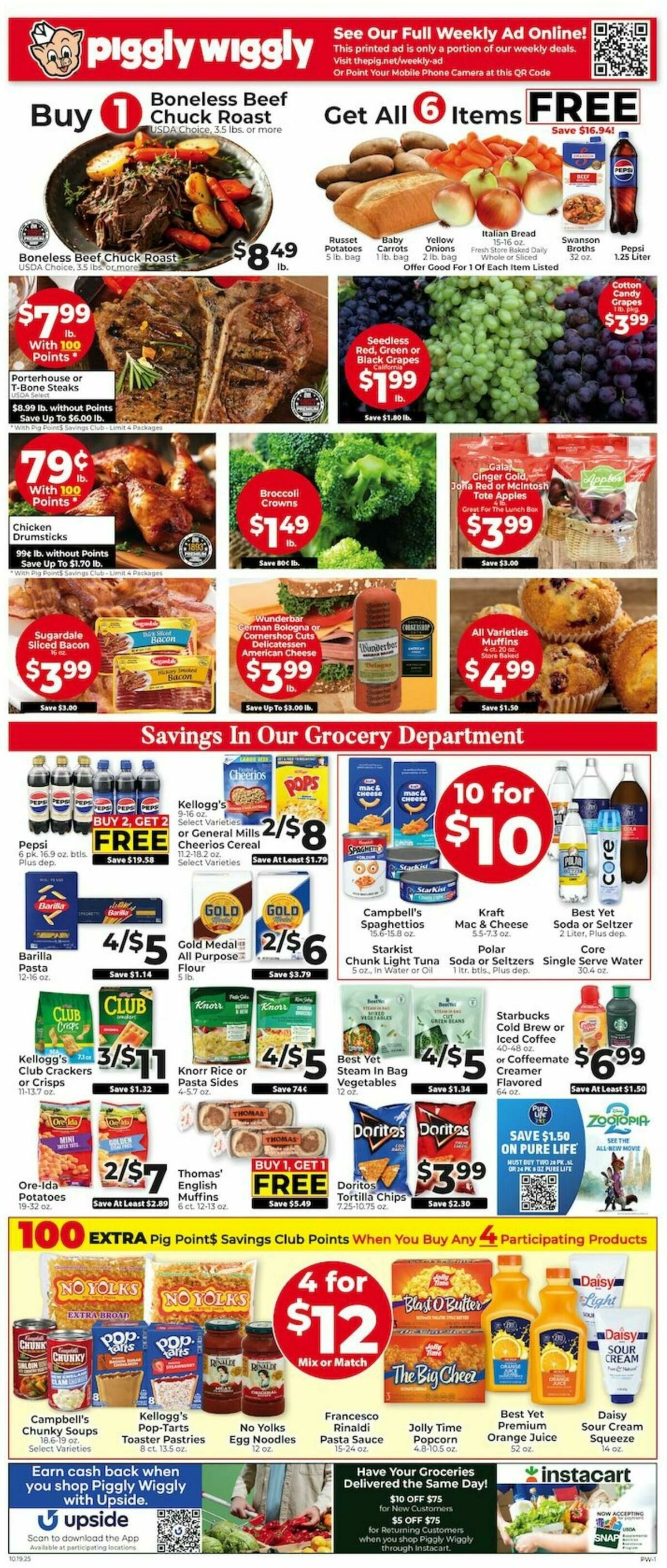 Piggly Wiggly Weekly Ad from October 19