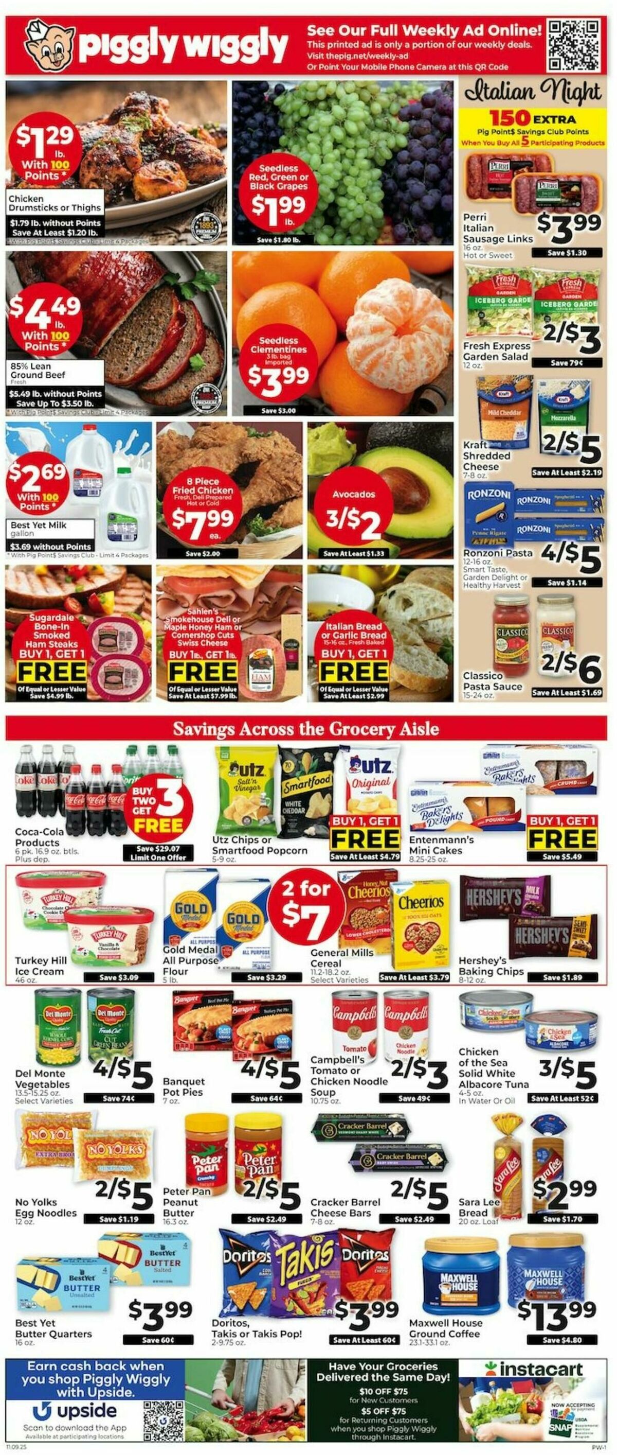 Piggly Wiggly Weekly Ad from November 9