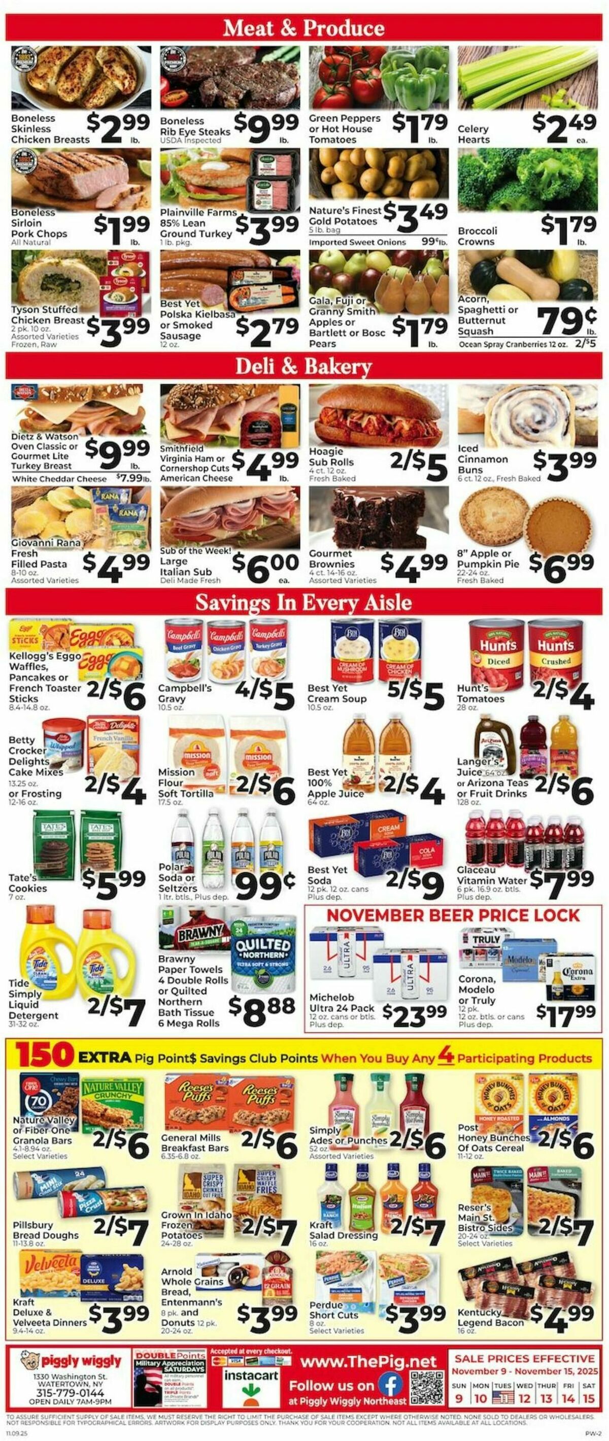 Piggly Wiggly Weekly Ad from November 9