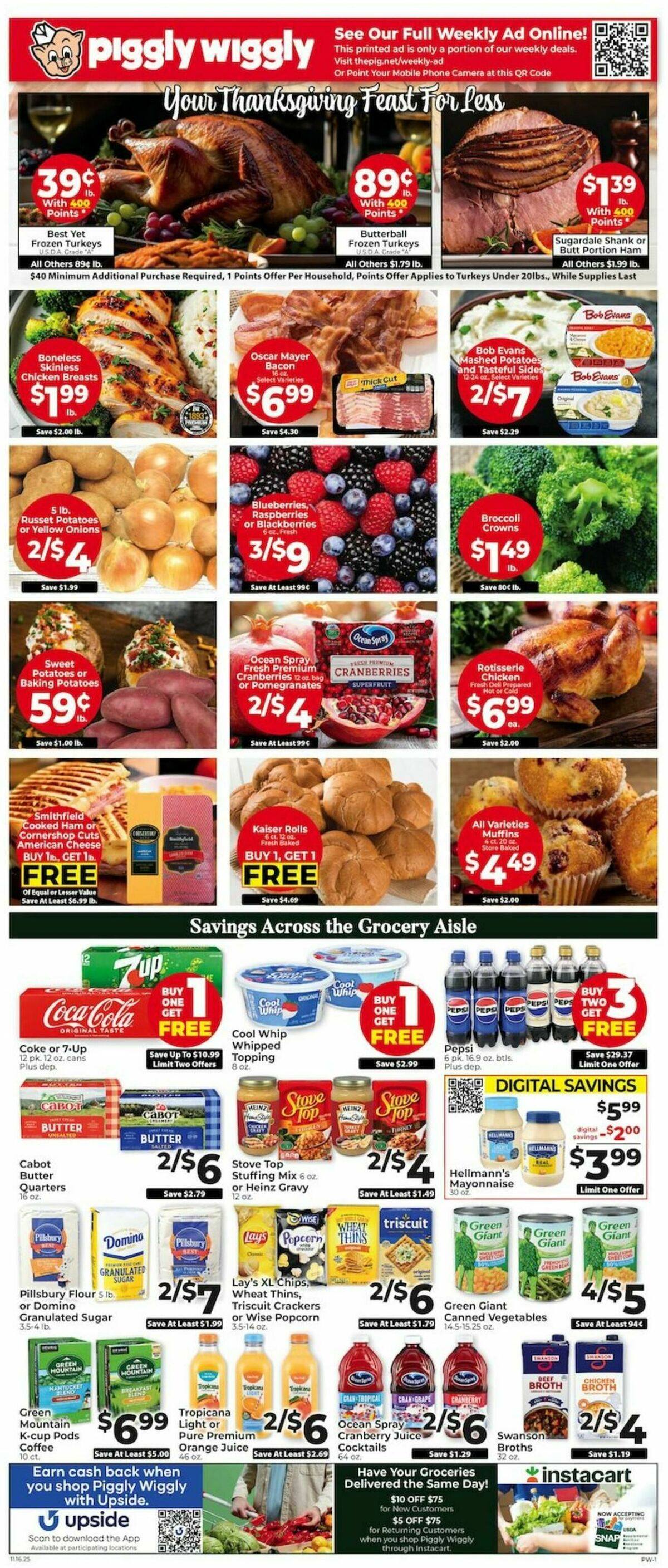 Piggly Wiggly Weekly Ad from November 16